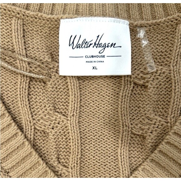 Walter Hagen Women Clubhouse Golf Sweater Vest XL Large Classic Khaki Nwt $70 - Picture 3 of 4